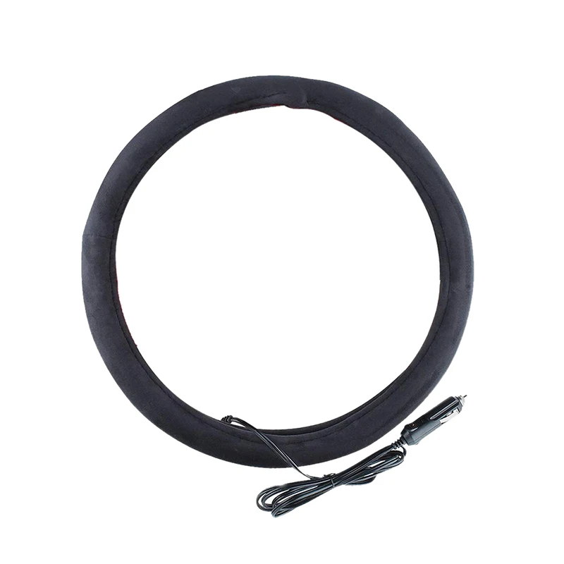 

Обогревающие чехлы на руль 12 В, автомобильные чехлы на руль, обогреватель, защитный чехол на руль автомобиля, чехол для рулевого колеса 14,5 дюйма