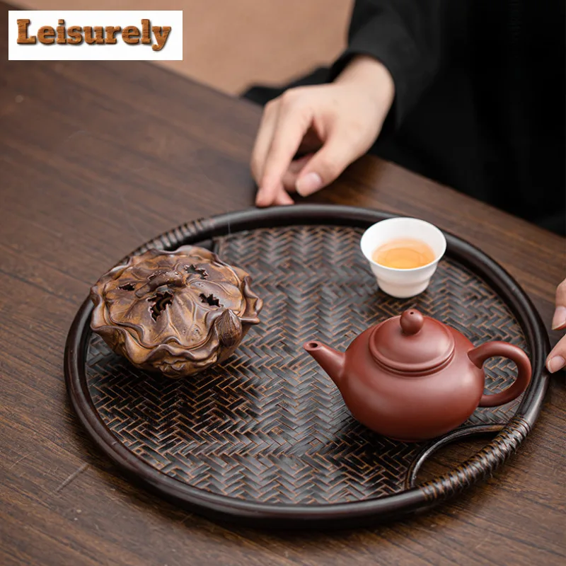 Retro Lotus Ceramic Incense Burner Zen Censer Burner Holder With Cover Small Plate Incense Stand Desktop Decoration Tea Ceremony