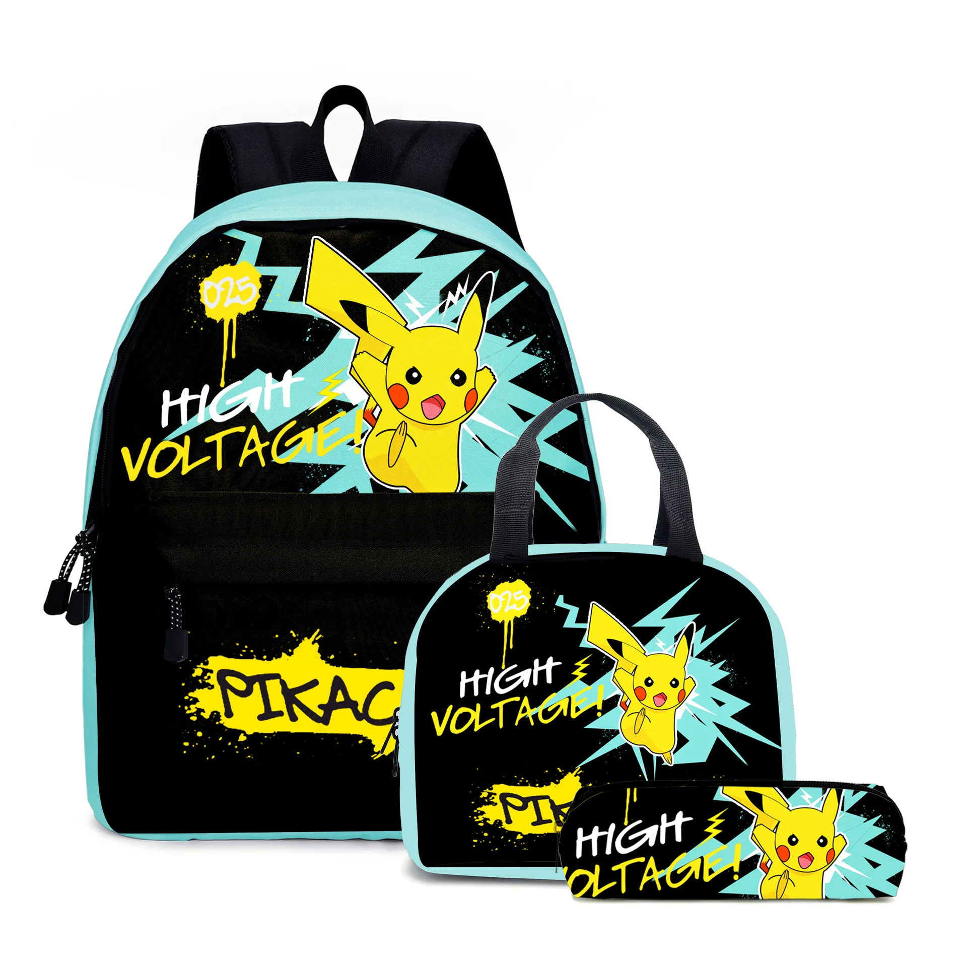 Trousse Pokemon,Sac à Dos Enfant Cartable Scolaire Sac à Dos école