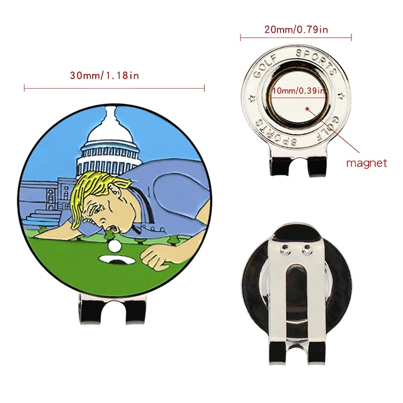 Golf Hat Clip Ball Hat Clip Marker Magnetic Removable Creative Patterns Golf Ball Position Mark Golfer Gift Accessories golf ball mark golf hat clip