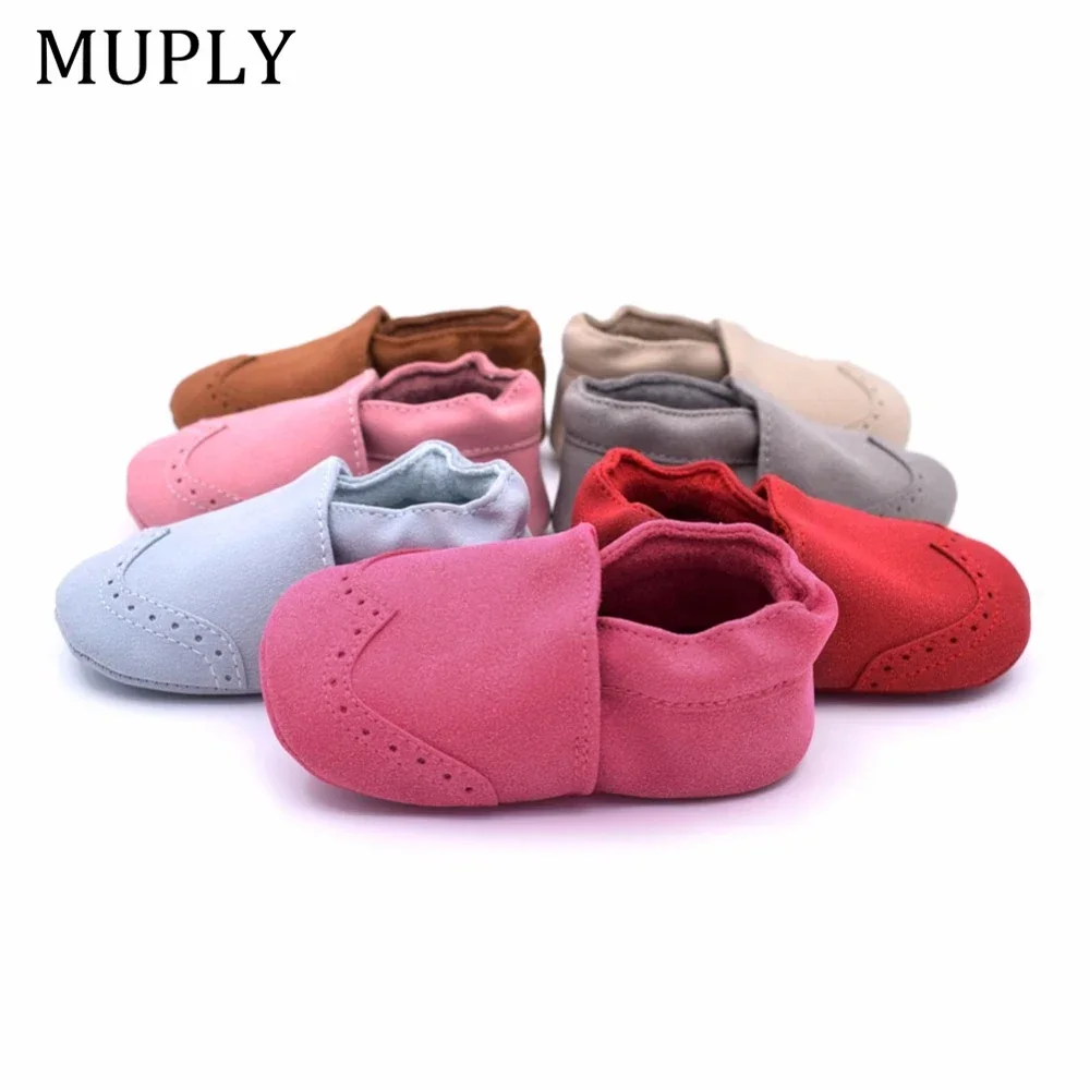 Nubuck Leather Baby Shoes Soft Sole Shoes Suede Shoes Infant Toddler Baby Girl Boy Soft Sole First Walker Moccasins For 0-18M