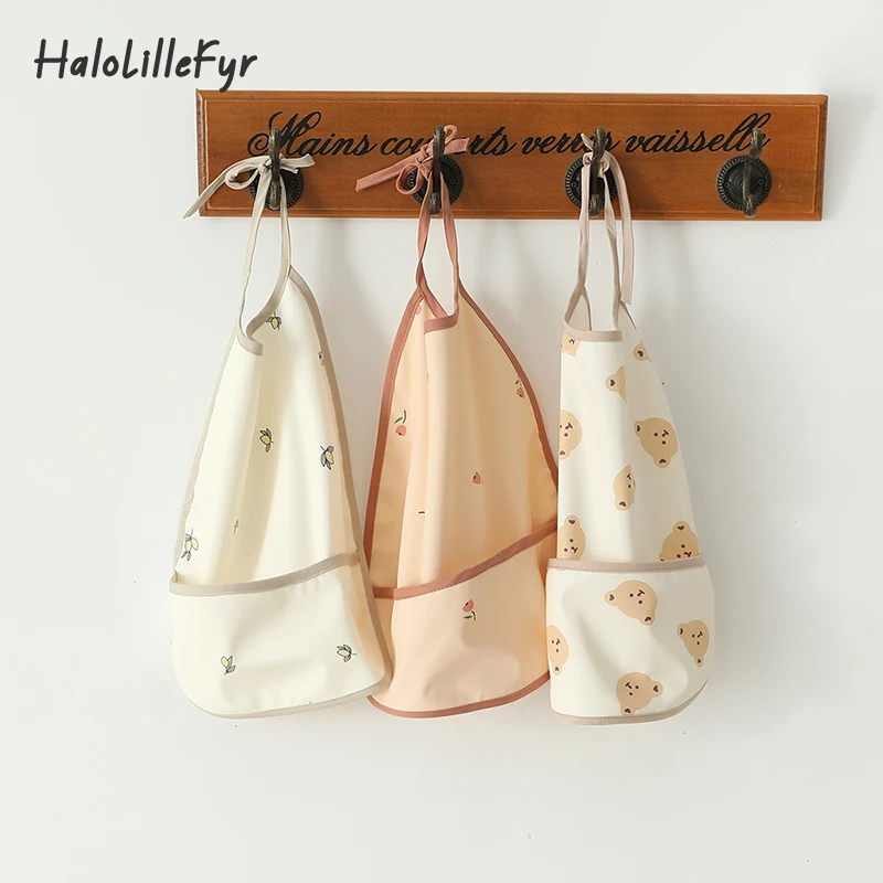 

Summer baby bib waterproof and anti-dirty children feeding apron 1-3Y cartoon saliva towel baby sleeveless meal baby supplies