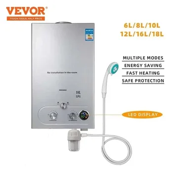 VEVOR 6L-18L Propane Gas Tankless Water Heater 1