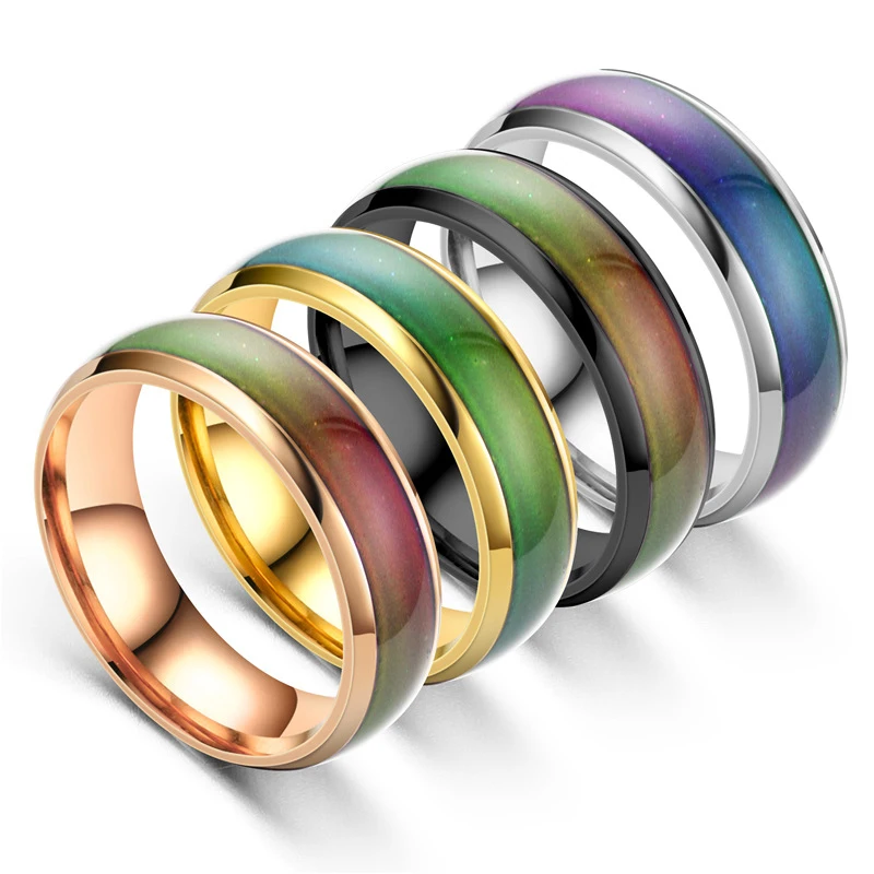 5ColorsStainlessSteelChangingColorRingsMoodEmotionFeelingTemperatureRingforWomen