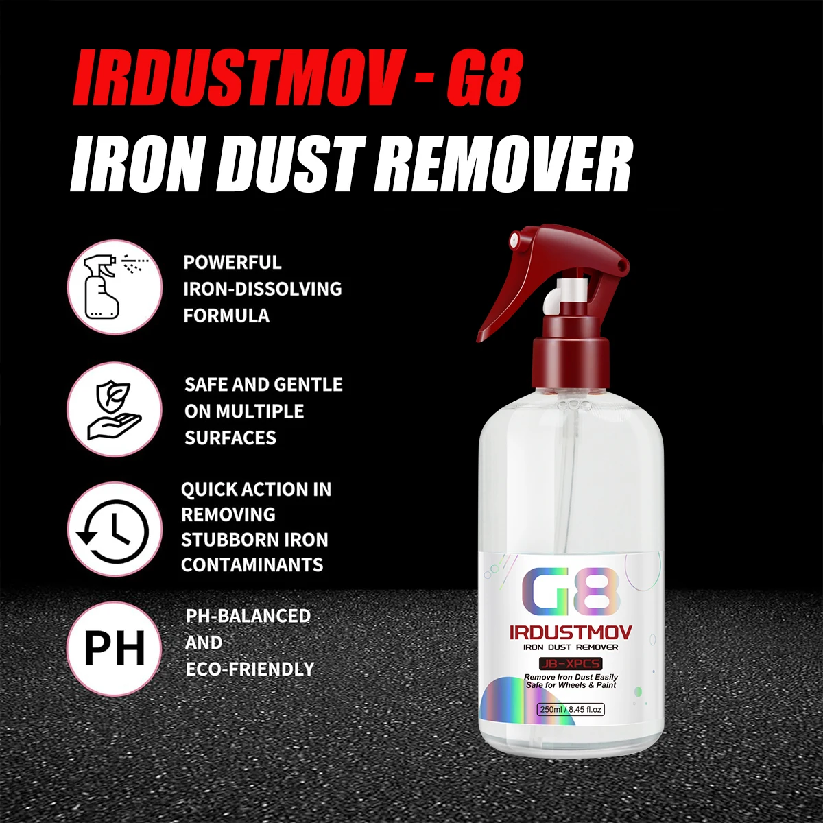 Car Iron Powder Rust Remover Metal Hub Rust Prevention Yellow Spot Removal Wheels Brake Rim Metal Dust & Iron Powder Remover G8