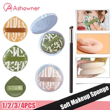Air Cushion Cosmetic Puff Set With Storage Box Makeup Cotton Candy Sponge Soft Leather Clip Wet Dry Use Tools Maquiagem
