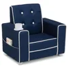 Chelsea Kids Upholstered Chair with Cup Holder, Navy 3