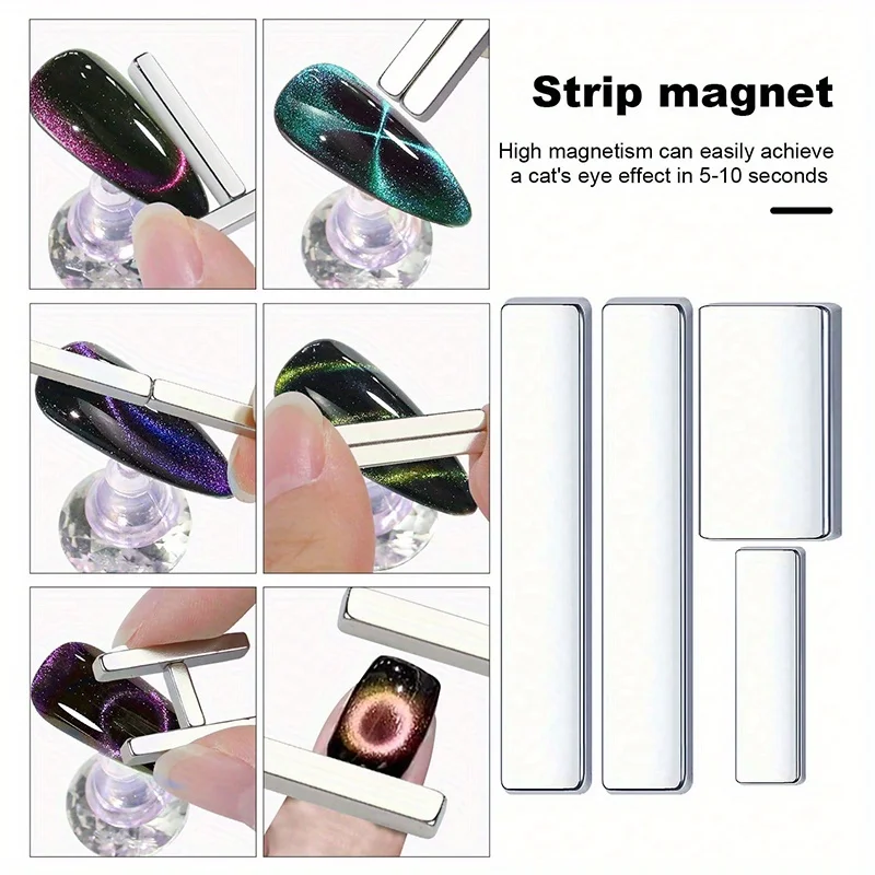 4Pcs Multifunction Magnet Manicure Cat-eye Strip Magnet French Cat&lsquo;s Eye Magnetic Iron Set Nail Magnetic Stick UV Gel Tools,cat eye nail tool,magnetic nail art tools,magnetic nail pen,magnetic nail tools,nail care tools