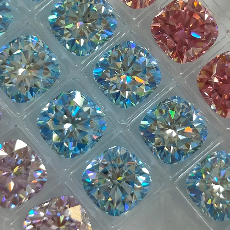 0.5-10ct 플랫 씨 블루 랩 성장 모이사나이트 스톤 하트 루즈 모이사나이트 다이아몬드 아스처/에메랄드/타원형 모이사나이트 루즈 스톤