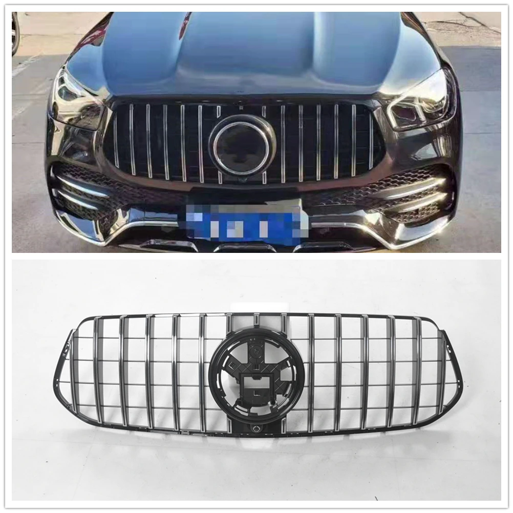 

Car Front Grill Grille Upper Bumper Hood Mesh With Camera Hole For Mercedes Benz W167 GLE Class 2020-2023 GT R Advance Version