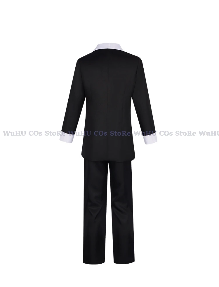 Husk Cosplay Costume Uniform Hazbin Cosplay Hotel Husk Halloween Party Cosplay Costume Black Outfits With Hat Ears Eyebrows Prop 7