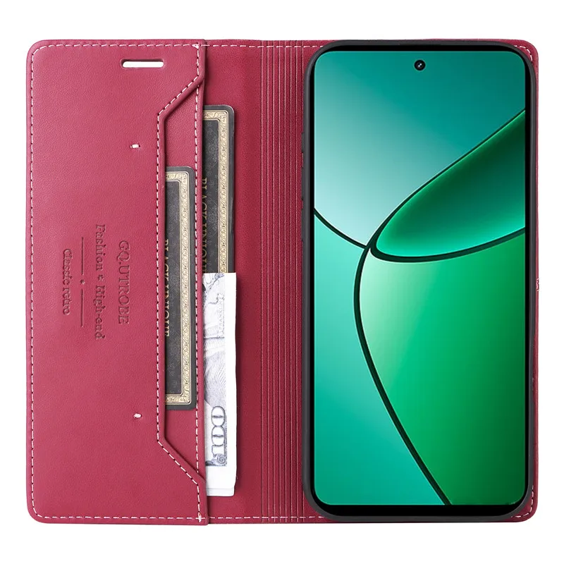 Magnetic Anti-theft Leather Wallet Phone Case with Card Holder and Flip Cover