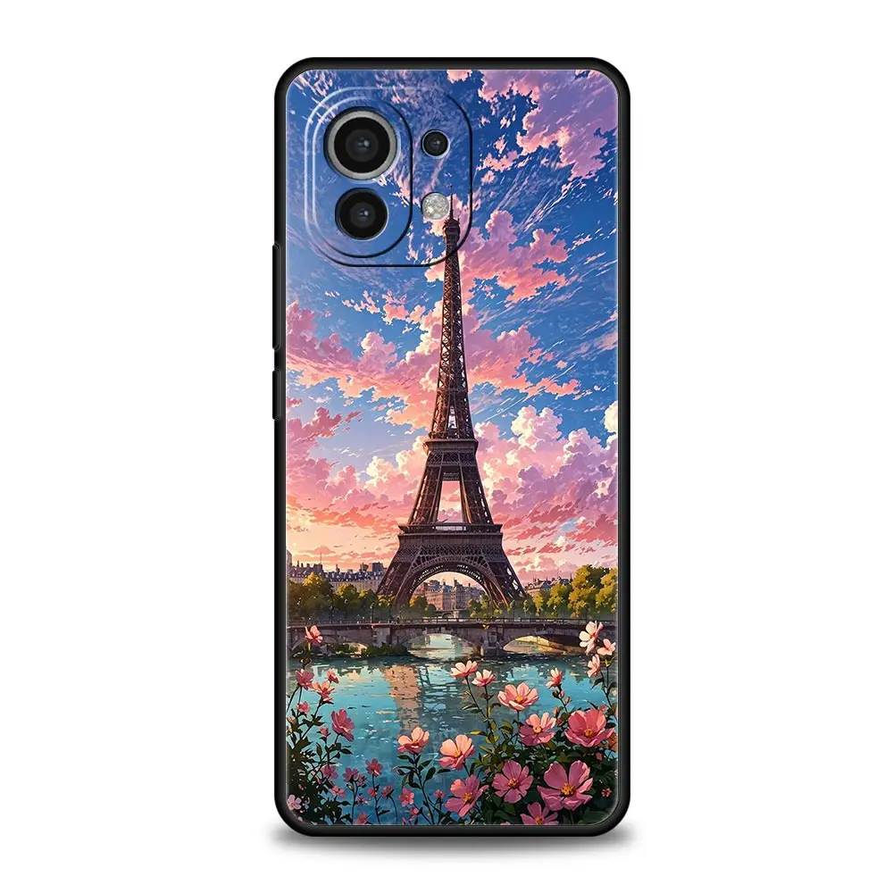 Elegant Red Umbrella Eiffel Tower Soft Phone Case