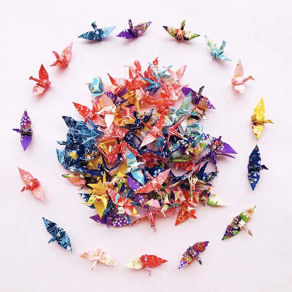 Japanese Washi Paper Origami Cranes in Blue - Pack of 10 – zen minded