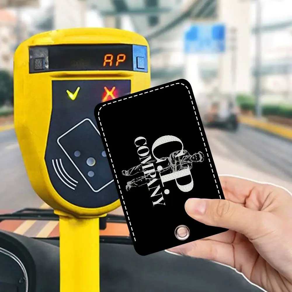 CP-패션 컴퍼니 1Pc 액세스 카드 케이스 가죽 카드 홀더 키체인 키링 도어 액세스 태그 ID 카드 케이스 키체인