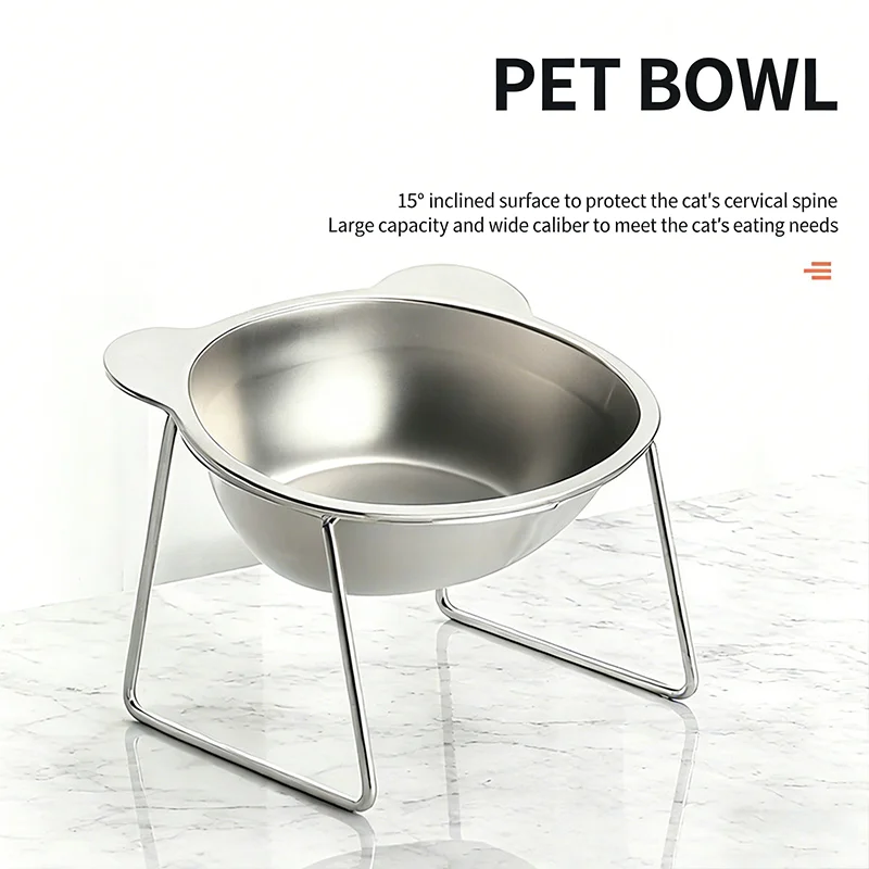 Elevated Stainless Steel Cat Bowl 4