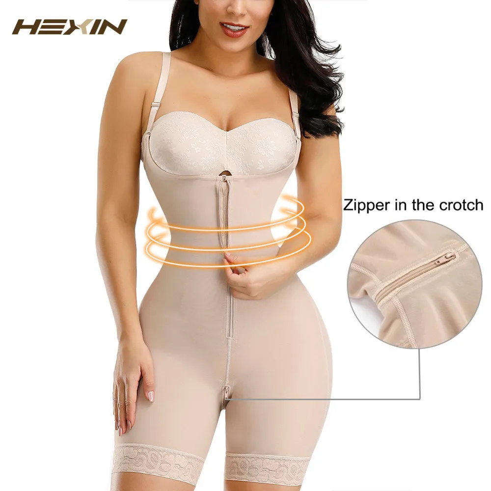 Fajas Colombianas Detachable Straps Full Body Shaper Tummy Slimming Postpartum Stage 3 Girdle Push Up Butt Lifter Shapewear womens high waisted butt lifter body shaper tummy control butt pads hip enhancer slimming fajas colombianas seamless shapewear