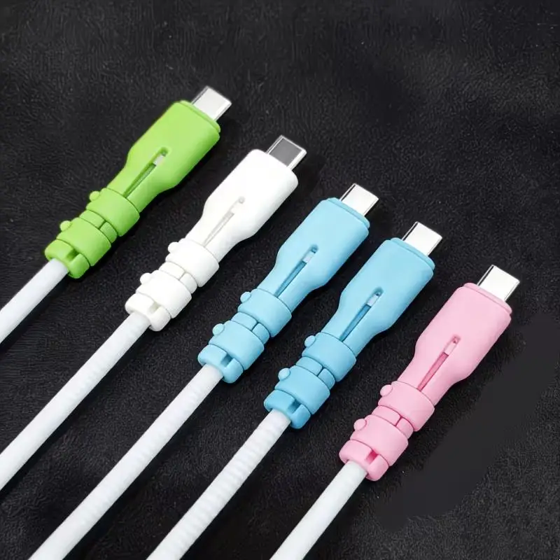 2/8개 무작위 충전 케이블 보호기 ? 전선 파손 방지, 케이블 정리, USB-C 노트북/태블릿/휴대폰
