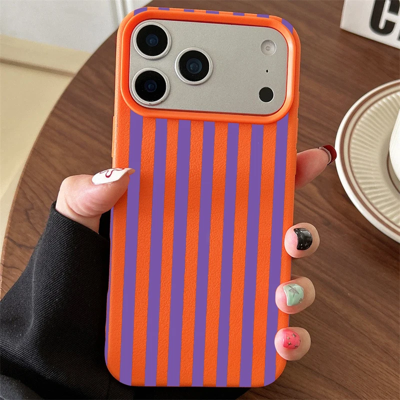 ตัวเลือกสินค้า เคสโทรศัพท์มินิมอล ลายทางสีสันสดใส สำหรับ iPhone ทุกรุ่น
