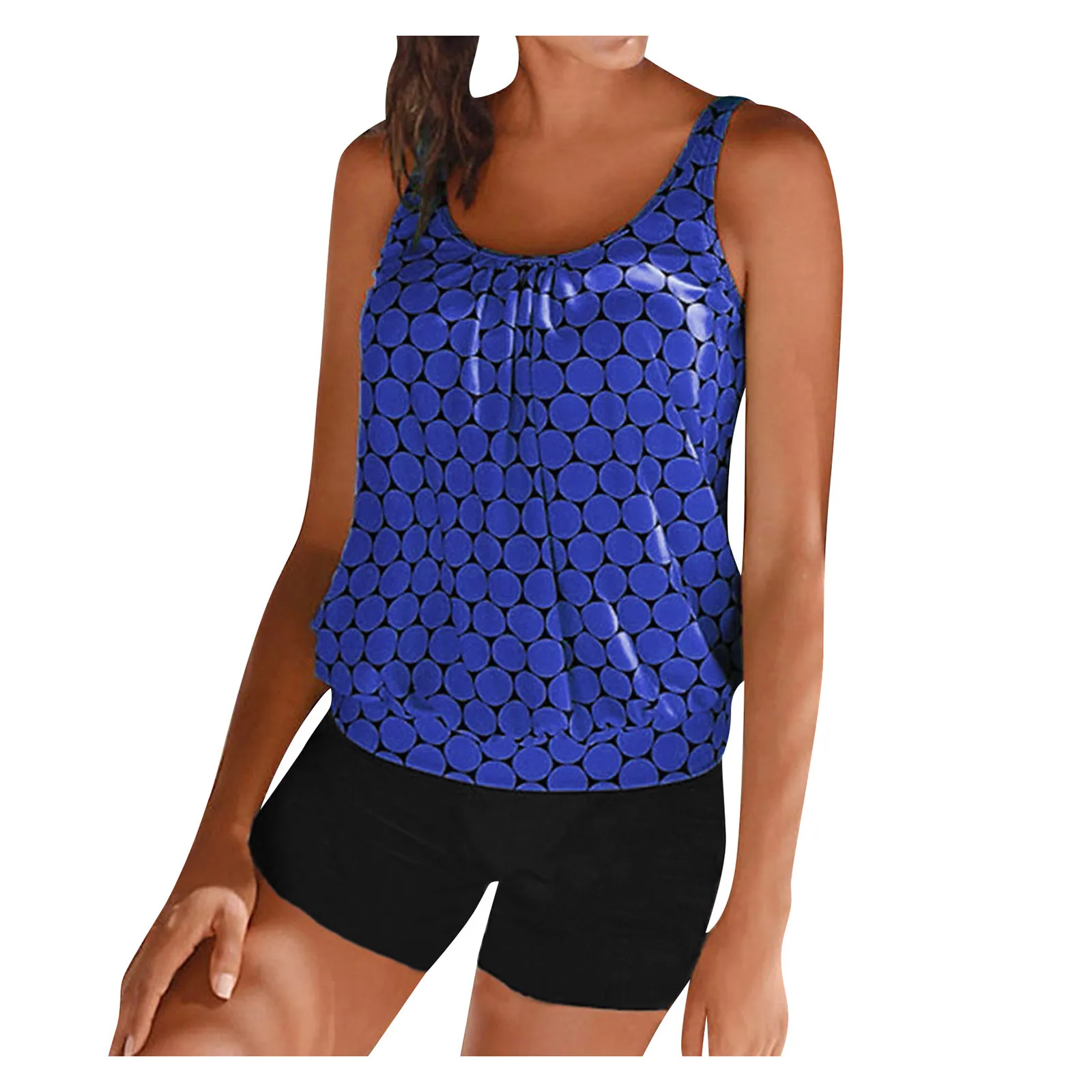

Women's Swimsuit 2022 Summer Fashion Digital Printing Tankini Set Tank Swim wear Shorts Two Piece Bathing Suit Bikini Beachwear