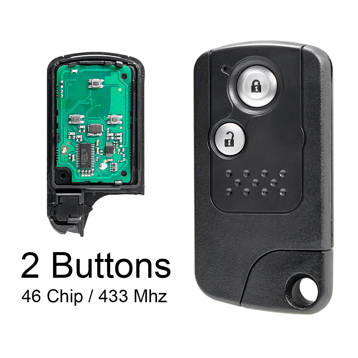 433Mhz 2Buttons Smart Keyless Entry Car Remote Key with ID46 Chip Fit