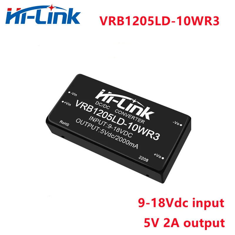Hi-Link 12/24/48V to 5/12/15/24V 10W DCDC Isolated Converter VRB1205LD-10WR3 VRB4805LD-10WR3 DCDC Switching Power Supply Module
