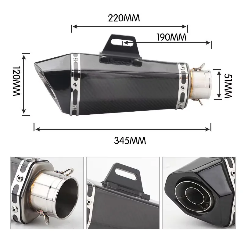 Motorcycle Exhaust Muffler with DB Killer for Racing Bikes