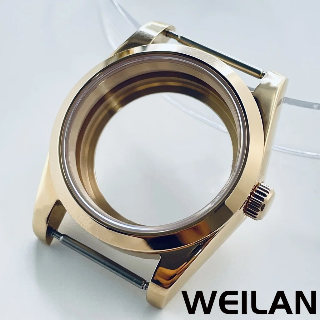 Rose Gold and Silvery Waterproof Watch Case with Sapphire Crystal