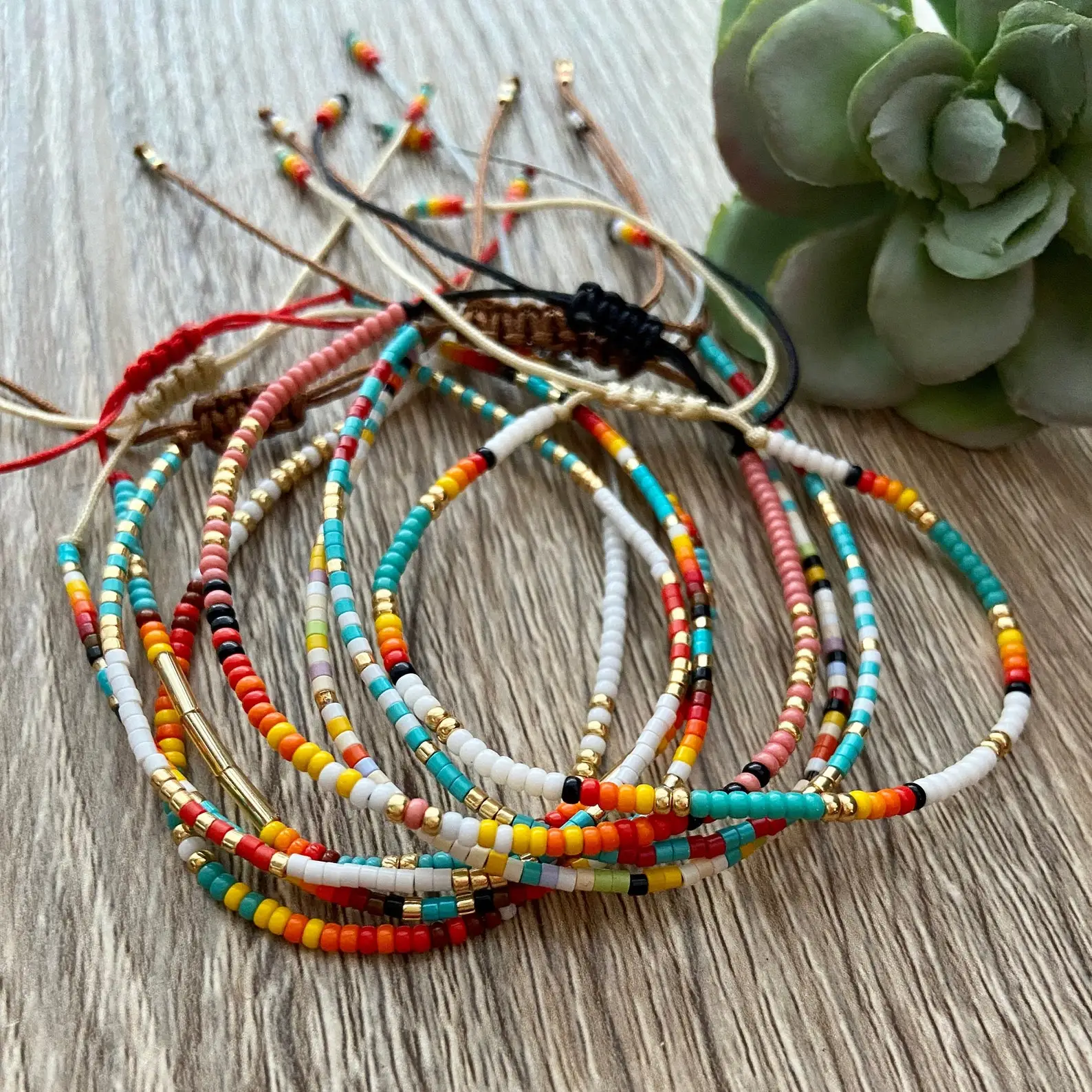 Amazon.com: RIAH FASHION Bohemian Mix Bead Multi Layer Versatile Statement  Bracelets - Stackable Beaded Strand Stretch Bangles Sparkly Crystal, Tassel  Charm (Black): Clothing, Shoes & Jewelry