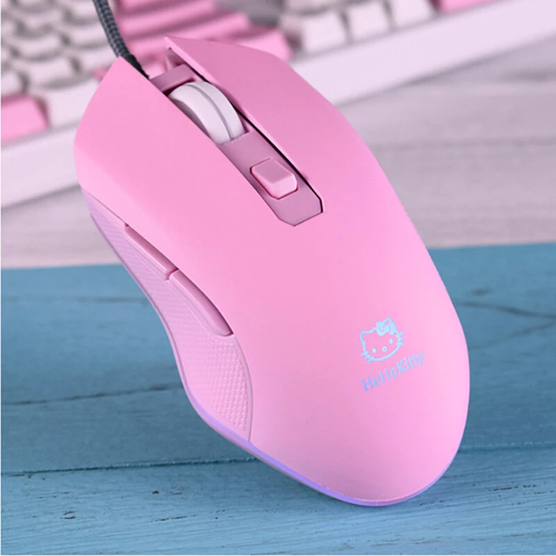 Wired Luminous Pink Gaming Mouse para Meninas Acessórios para Computador Bonito Periférico 1600 Dpi Uthai-db49 - Imagem 5