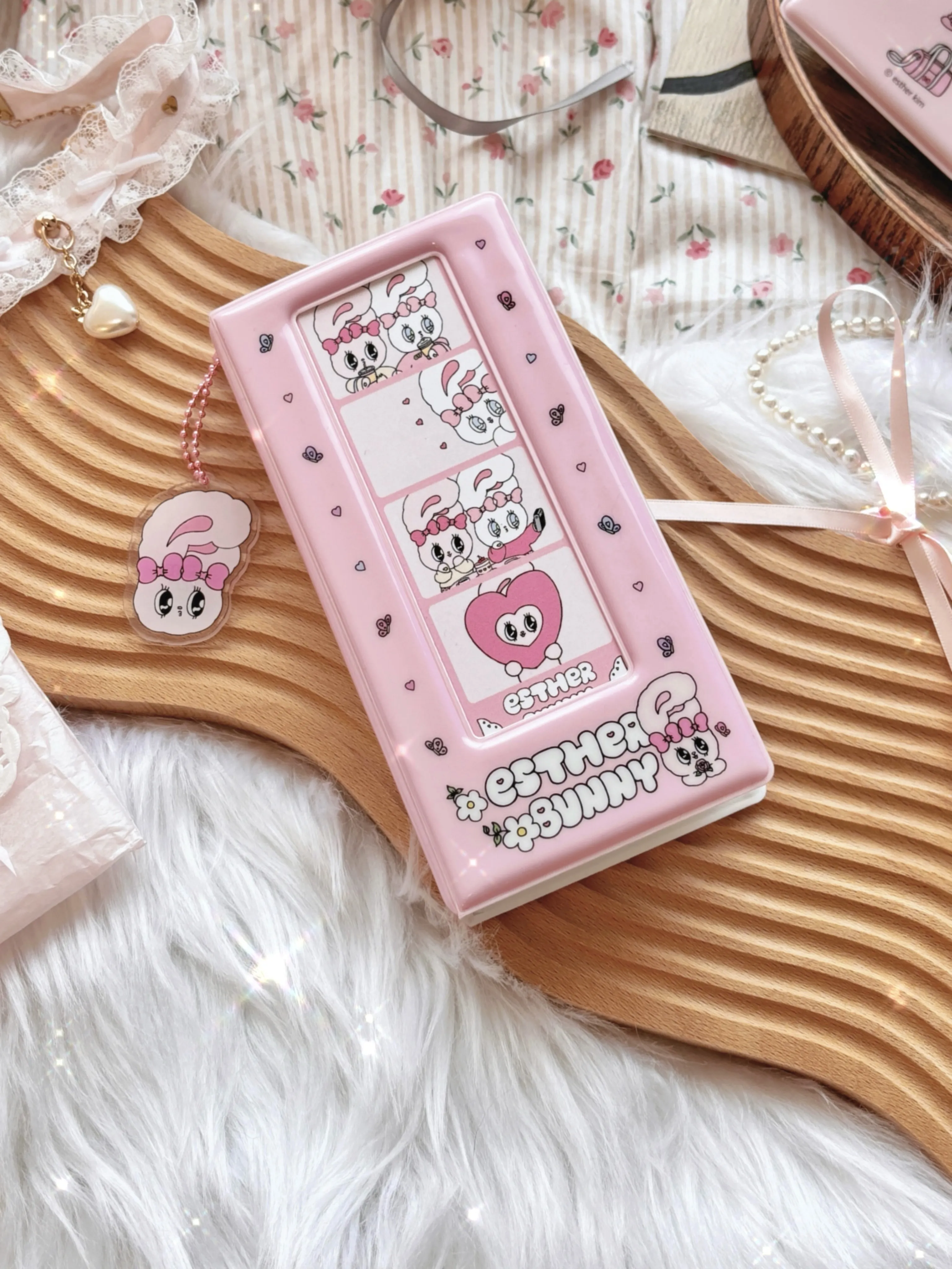 Cute Pink Photocard Holder Card Collect Book life 4 cuts