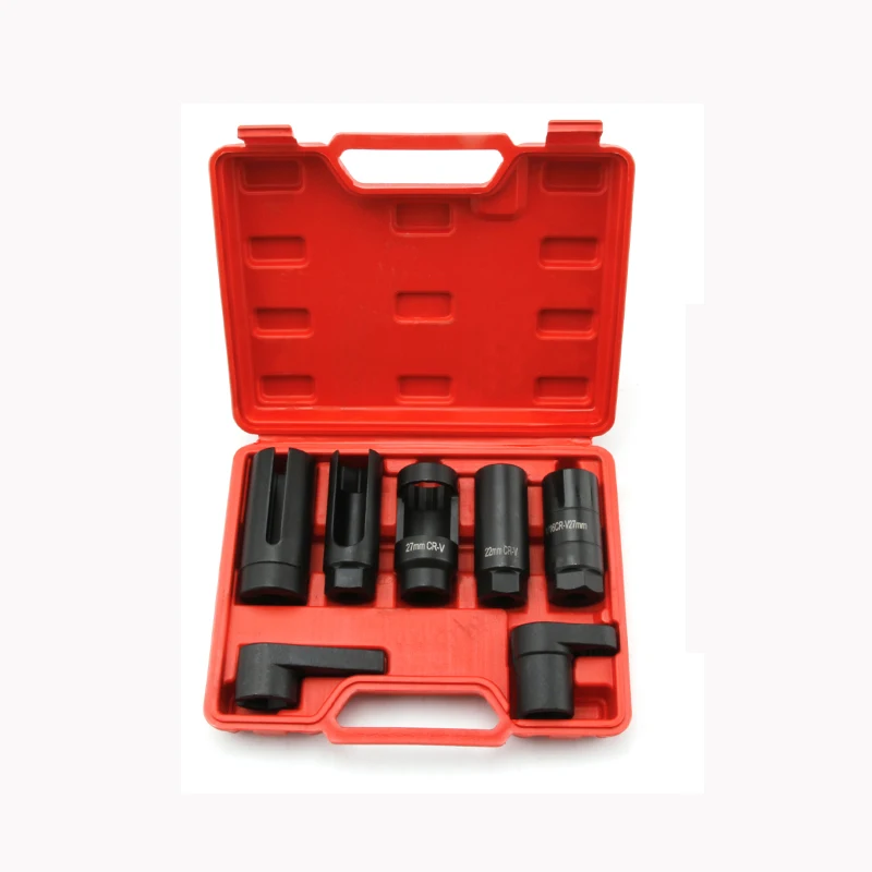 

U50 7pcs Oxygen Sensor Socket Wrench Thread Chaser Tool Auto O2 Socket Removal Installation Install Offset Vacuum Sensor Socket