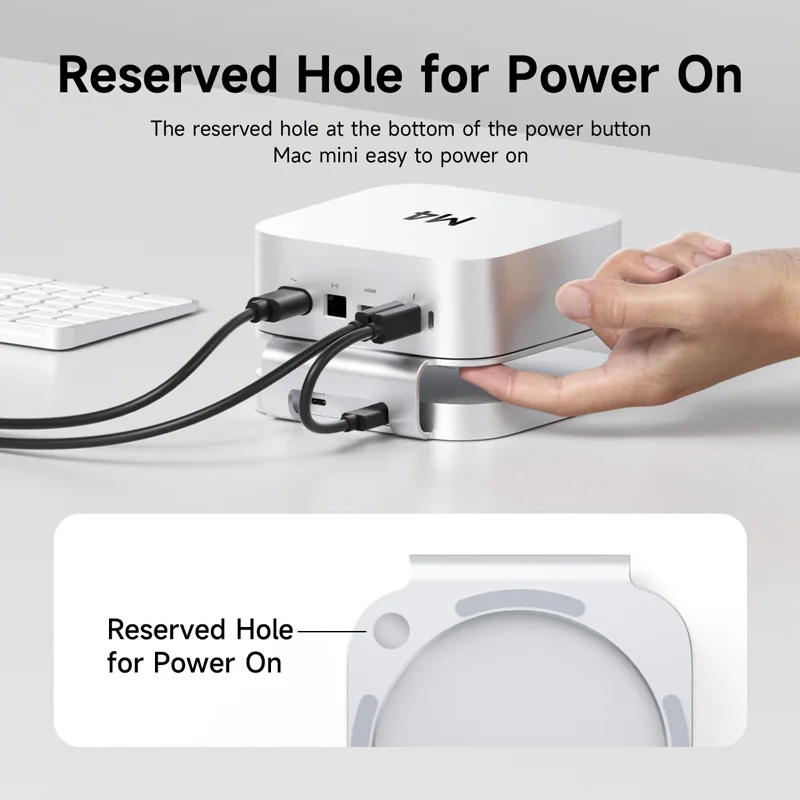 Hagibis USB C Hub with M.2 SSD Enclosure for Mac Mini M4/M4 Pro Stand Type-C Docking Station SSD Case USB3.2 Gen2 SD4.0 TF4.0 3