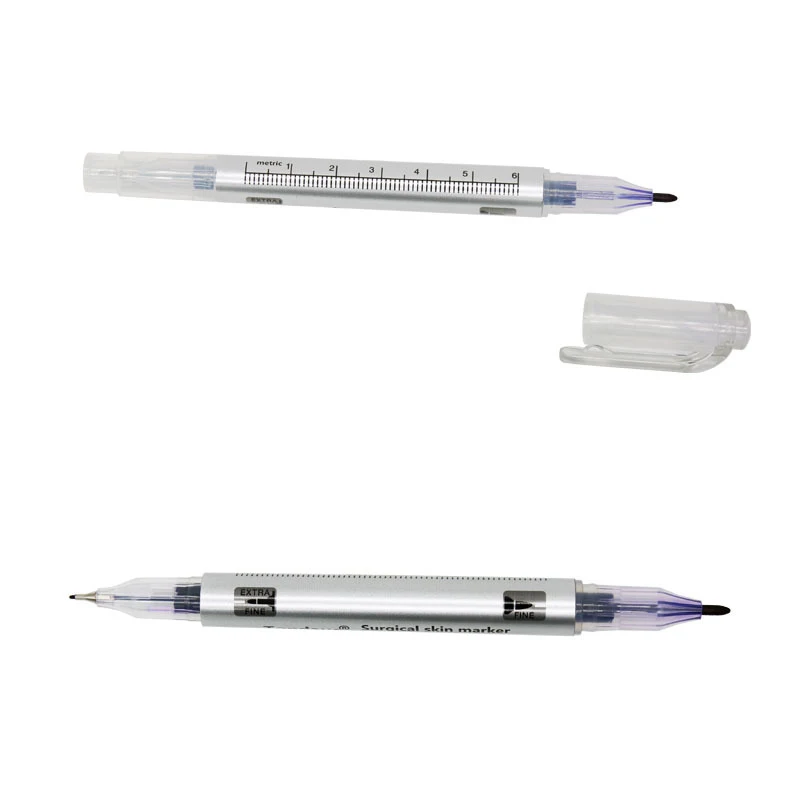 Double head Surgical Eyebrow Tattoo Skin Marker Pen Tool Accessories Tattoo Marker Pen Measuring Ruler Microblading