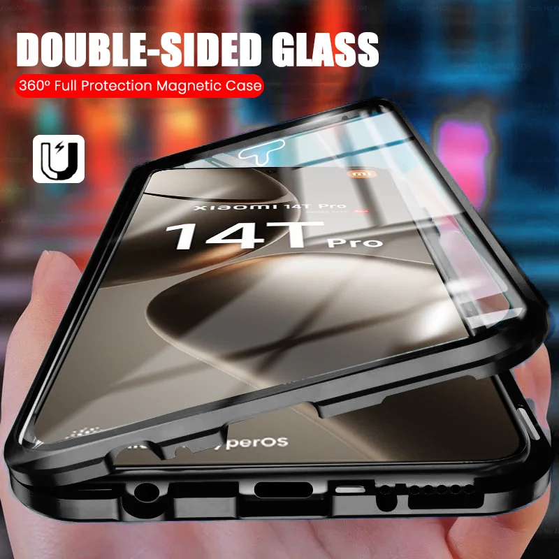 360&deg; Full Protection Metal Magnetic Phone Case for Xiaomi 14T Pro 5G phone case