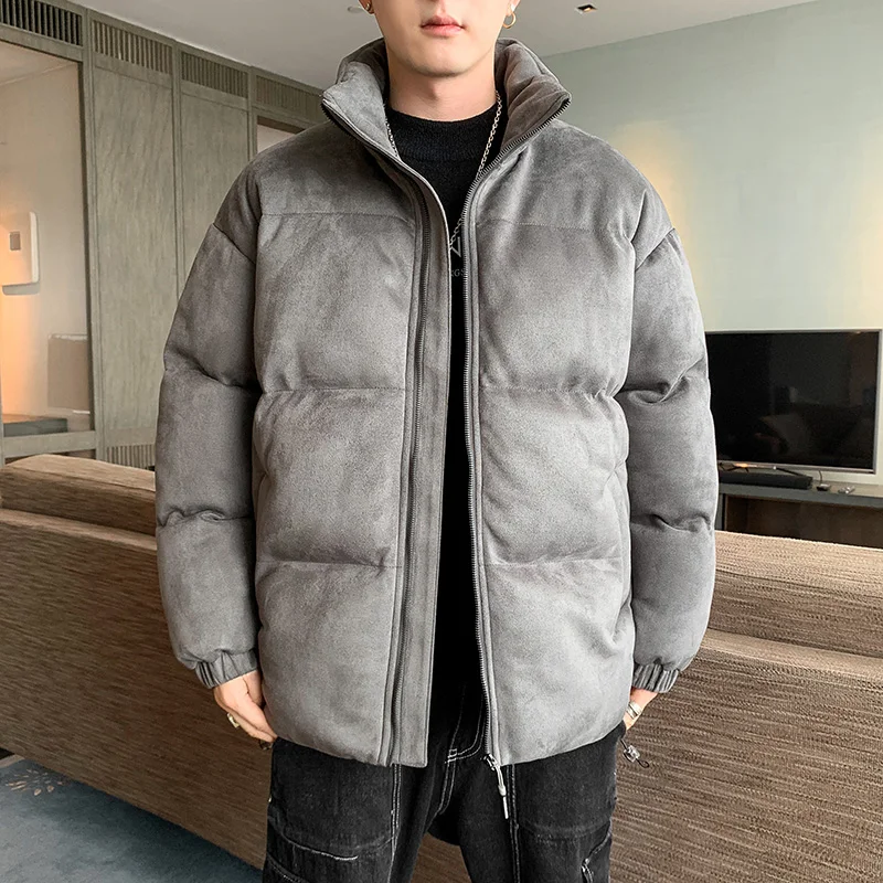 2022 New Men'sWarm Thickened Fashion loose coat Oversize Winter Casual Jacket Boys' Street Hip Hop Jacket Korean Parkas3XL image