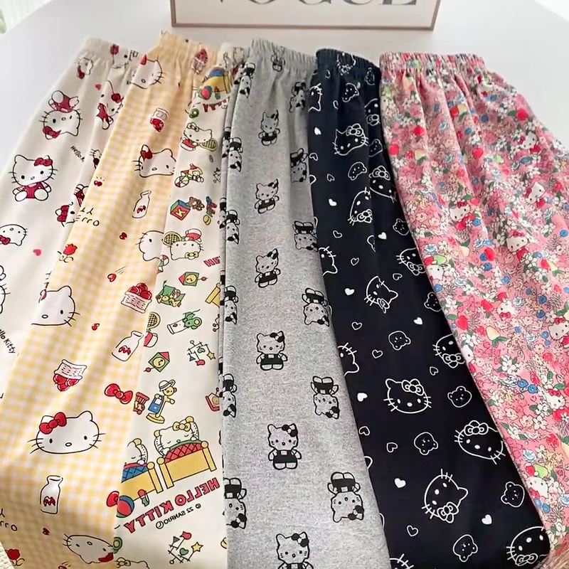 2026 Summer New Hello Kitty Cartoon Furniture Comfortable Design Cute Pants 3D Printed T Pants Fashion Y2K Loose Sleeper Pants