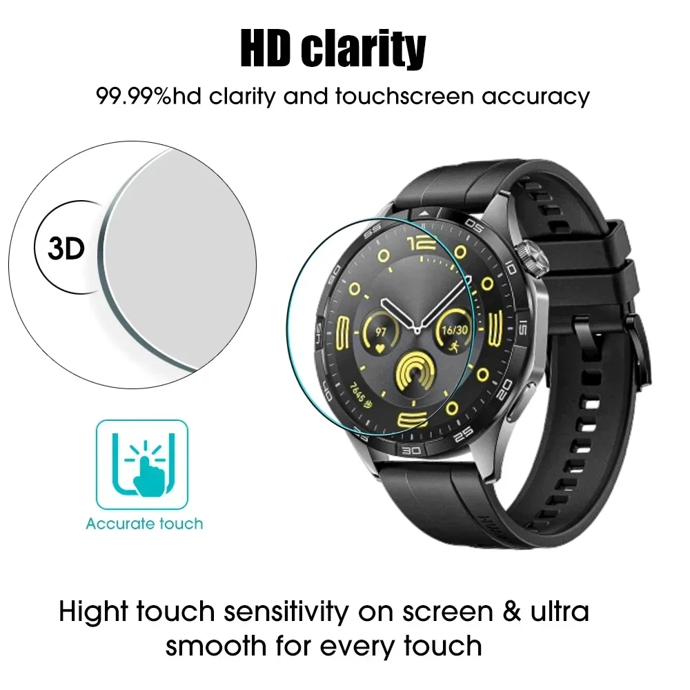 5PCS Screen Protector for Huawei Watch GT 5 4 3 2 Pro 41mm 42mm 46MM Watch Tempered Glass Protective Film for GT4 GT5 Pro 46mm