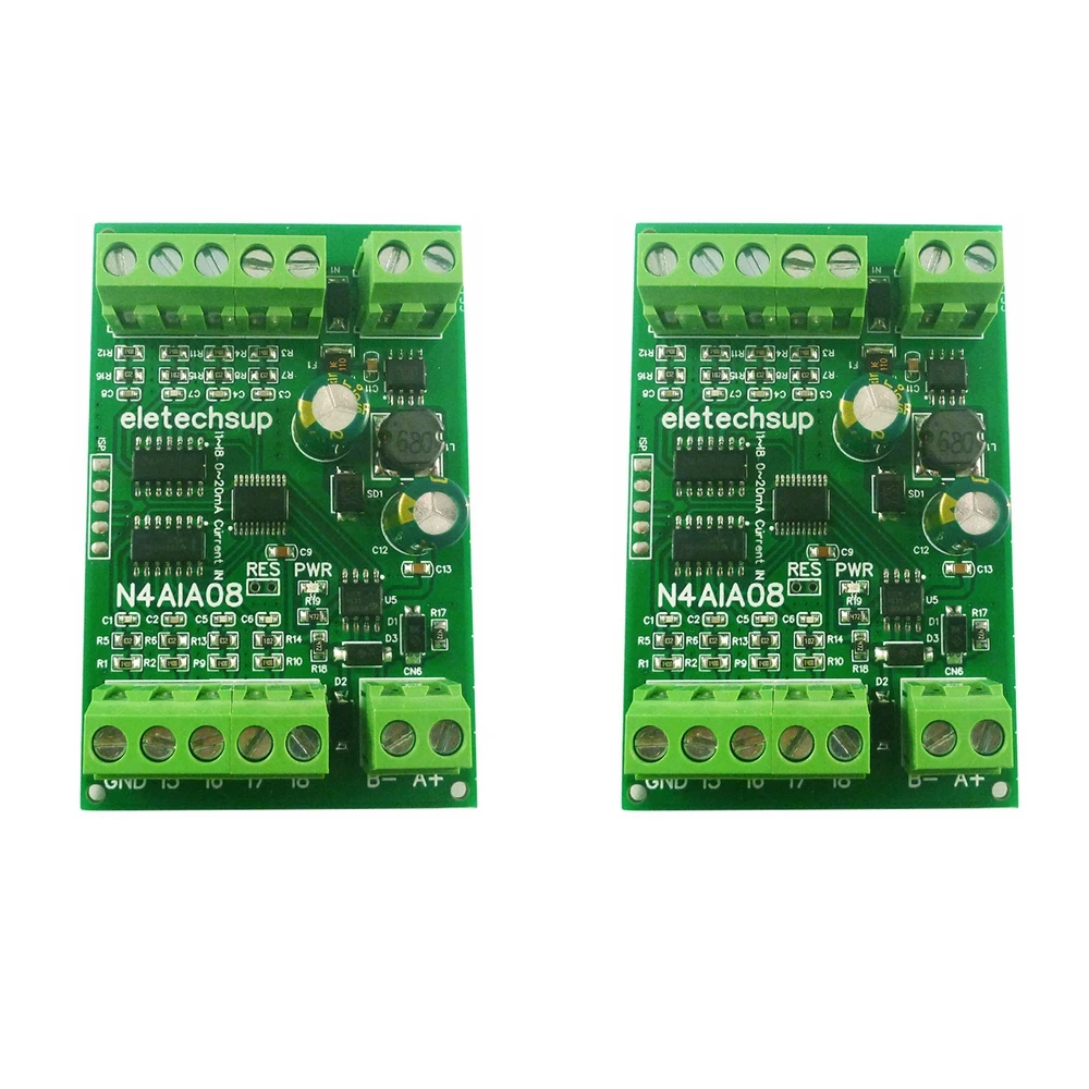 

2PCS 8-24CH 4-20MA To RS485 Current Analog Input Collector Module MODBUS RTU Board For PT100 K Thermocouple Pressure Sensor