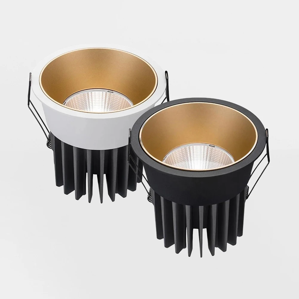 디밍 가능한 눈부심 방지 COB LED 다운라이트 매립형 LED 천장 스포트라이트 5W 7W 10W 12W 15W 18W 20W 24W AC85265V 가정 사무실 상점용