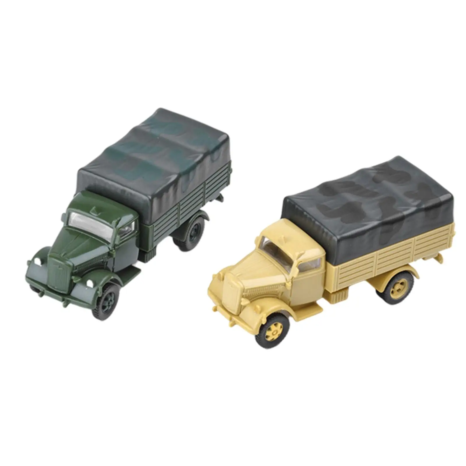 Set of 2 1/72 4D Assemble Truck Armored Vehicle Building Collectibles