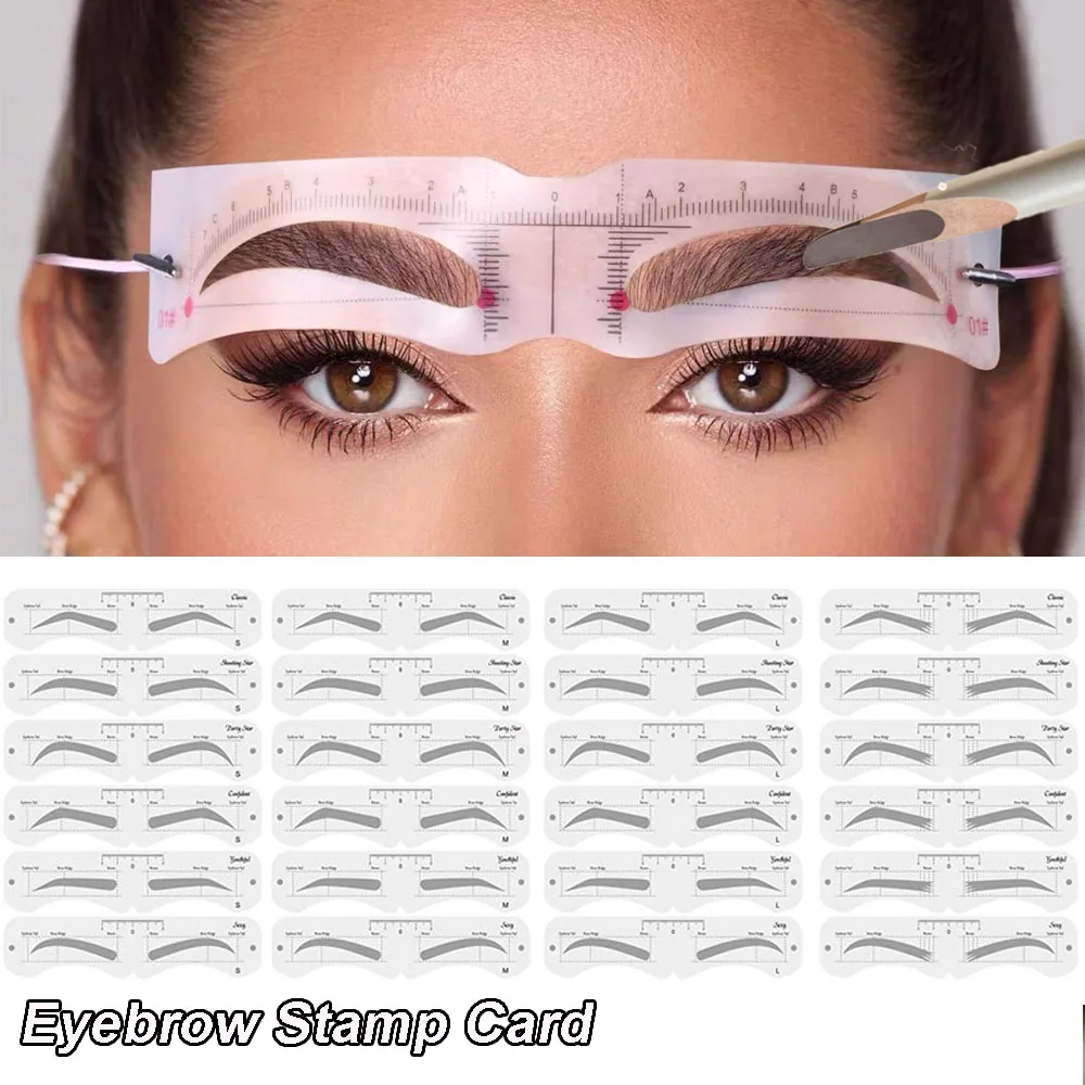 6Pcs/Set Eyebrow Guide Ruler For Beginners Reusable Eyebrow Stencil Stickers Multi-use Stencils Shaping Set Makeup Tool makeup tools eyebrow stencil tool eye makeup tools