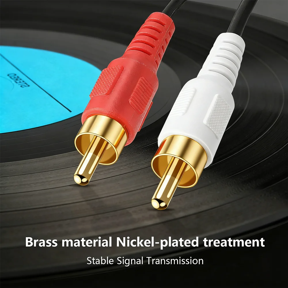 Premium Dual Shielded Stereo Audio Cable for Home Theater and Amplifier Systems
