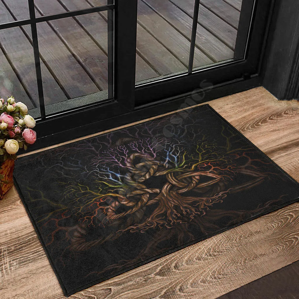 

Door Mat - Colorful Tree of Life With Triquetra Door Mat 3D All Over Printed Doormat Floor Mats Carpet Decor Porch Doormat