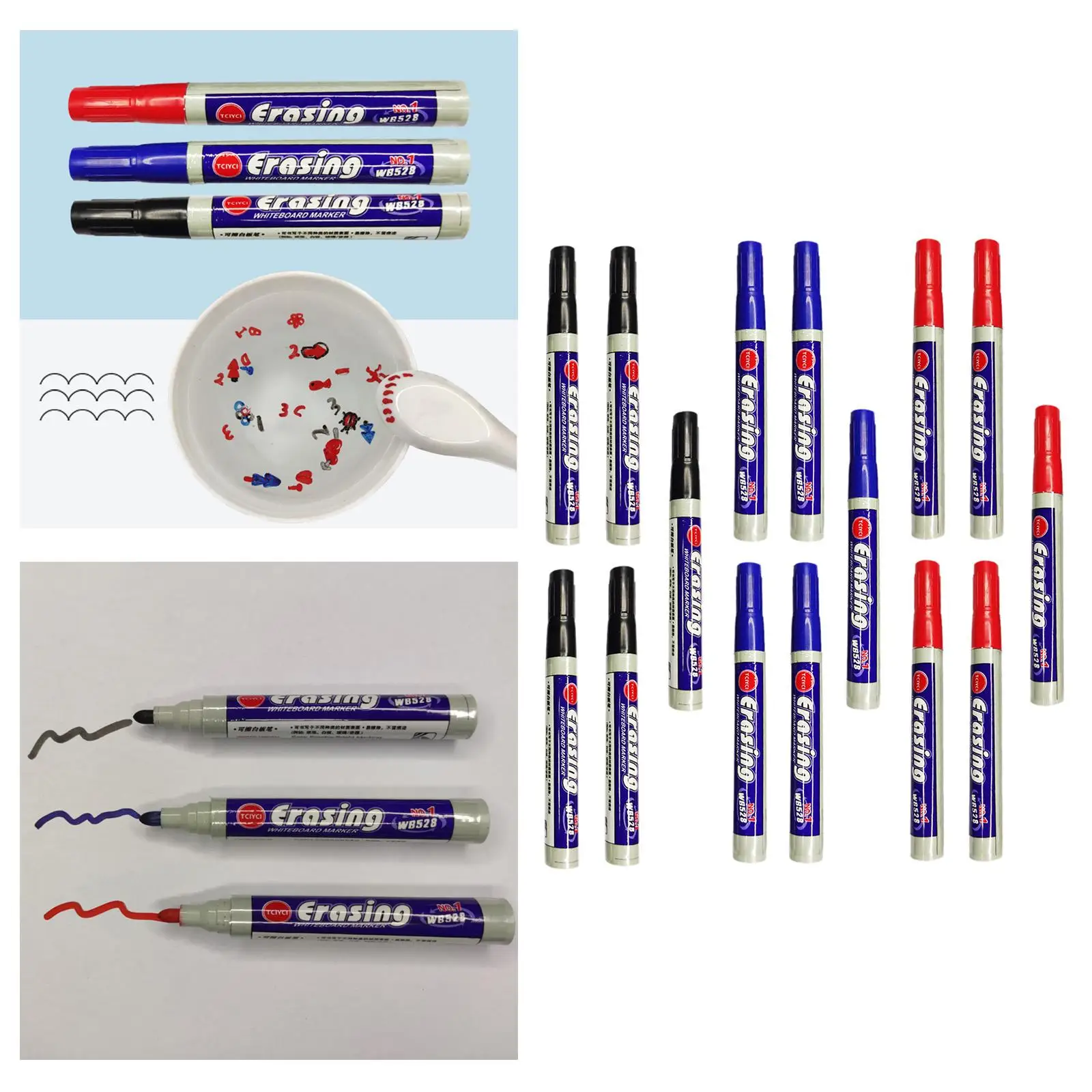 마커 15 개, 화이트보드 마커, 팁 마커는 화이트 보드 거울 유리 사무실에 쓰기에 적합합니다.