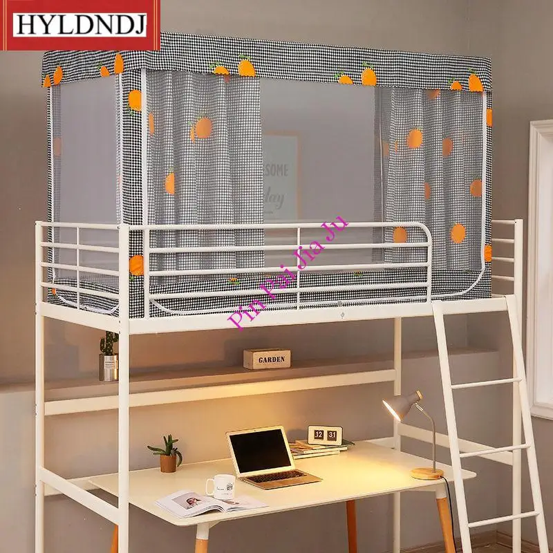 

Students Dormitory Korean Bed Curtain with Frame Floral Mosquito Net Shading Upper and Lower Bunk Privacy Bed Tent Canopy Decor