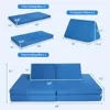Kids Couch, 6-Piece Convertible Children's Sofa Playset or 2 Chair w/Folding Mats & 2 Pillows, Washable Cover 3