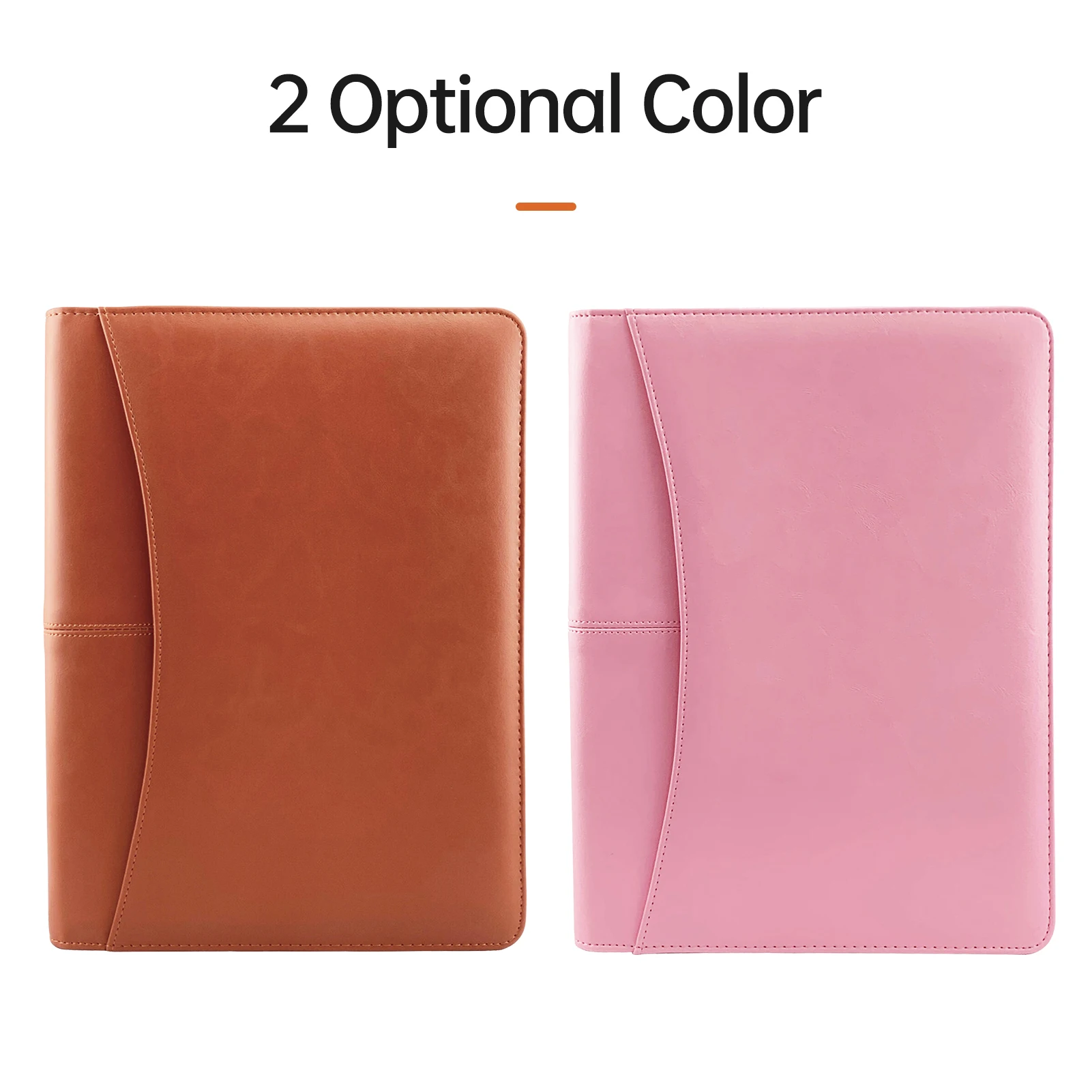 Zippered Padfolio A4 PU Leather Portfolio Organizer with Calculator for Interview Resume Document Planner Agenda Schedule Tablet