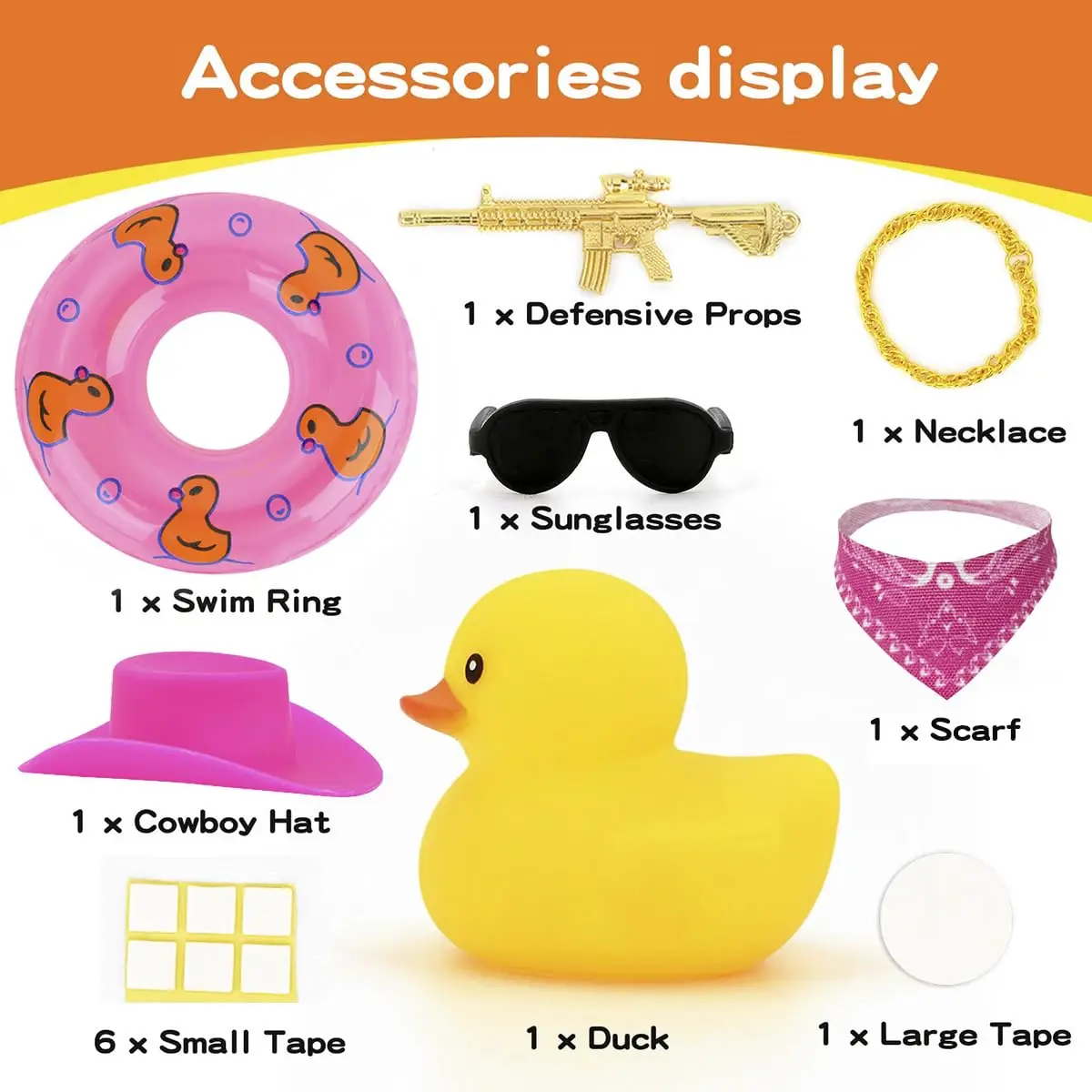 Patito De Goma Con Gafas Y Sombrero, Adorno Divertido Para Tablero De Coche U Oficina