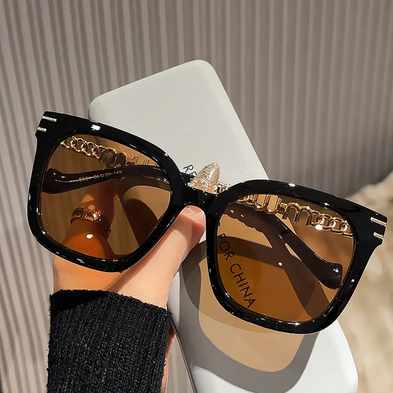 Fashion Black Cat Eye Sunglasses Women Brand Designer Retro Shades Eyewear  Female Metal Chains Sun Glasses Uv400 Protection - Sunglasses - AliExpress